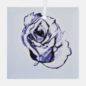 Rose Blume Ornament Aus Glas (Rückseite)