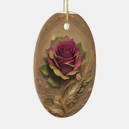 Rose Blume ovale Ornamente (Rechts)