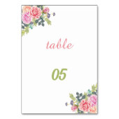 Rose Blume Personalisiert Hochzeit Tischnummer (Rückseite)