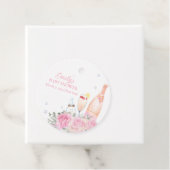 Rose Blume Poppin Champagner Flaschen Kinderdusche Geschenkanhänger (Beispiel)