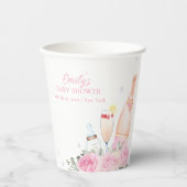 Rose Blume Poppin Champagner Flaschen Kinderdusche Pappbecher (Vorderseite)