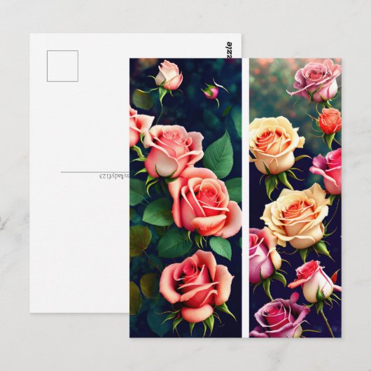 Rose, Blume, Postübergänge Postkarte (Vorne/Hinten)