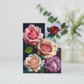 Rose, Blume, Postübergänge Postkarte (Stehend Vorderseite)