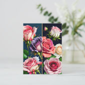 Rose, Blume, Postübergänge Postkarte (Stehend Vorderseite)