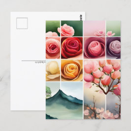 Rose, Blume, Postübergänge Postkarte