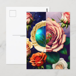 Rose, Blume, Postübergänge Postkarte