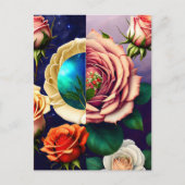 Rose, Blume, Postübergänge Postkarte (Vorderseite)