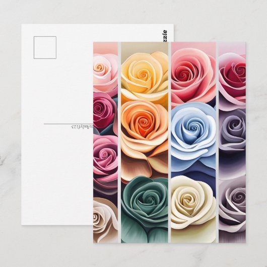 Rose, Blume, Postübergänge Postkarte (Vorne/Hinten)