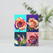 Rose, Blume, Postübergänge Postkarte (Stehend Vorderseite)