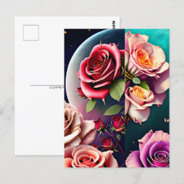 Rose, Blume, Postübergänge Postkarte