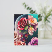 Rose, Blume, Postübergänge Postkarte (Stehend Vorderseite)