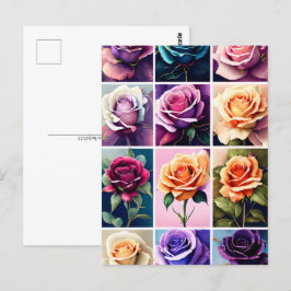 Rose, Blume, Postübergänge Postkarte