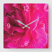 Rose Blume Quadratische Wanduhr (Vorderseite)