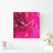 Rose Blume Quadratische Wanduhr (Zuhause)