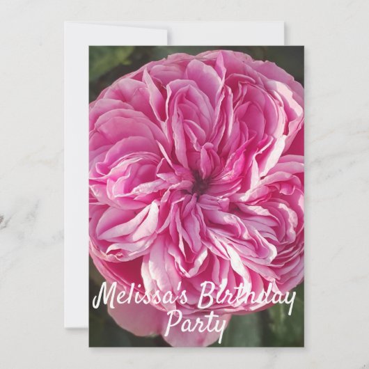 Rose Blume Rosa Geburtstag Kinder Einladung (Vorderseite)