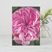 Rose Blume Rosa Geburtstag Kinder Einladung (Stehend Vorderseite)