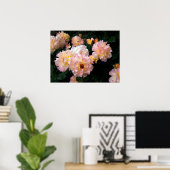 Rose Blume, rosa Gelbe Rosen Poster (Heimbüro)