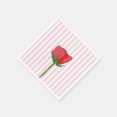 Rose Blume Rosa Streifen Serviette (Ecke)