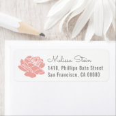 Rose Blume Rücksenderadresse mit Namen (Insitu)