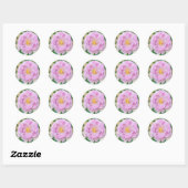 Rose Blume Runder Aufkleber (Blatt)