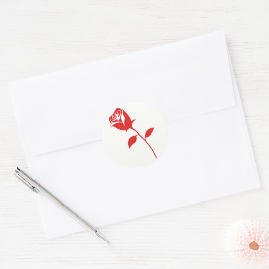 Rose Blume Runder Aufkleber (Umschlag)