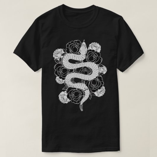Rose Blume Schlange T-Shirt (Design vorne)