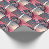 Rose Blume Segelboot Hochzeitsticker Geschenkpapier (Ecke)