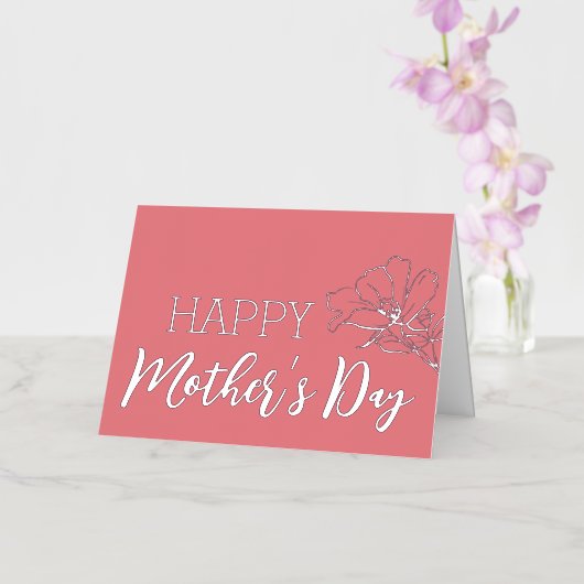 Rose Blume Sketch Happy Mother Day Real Silver (Orchidee)