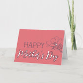 Rose Blume Sketch Happy Mother Day Real Silver (Vorderseite)