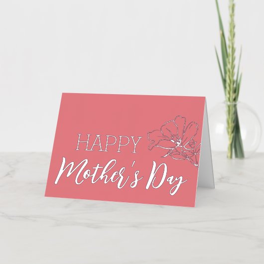 Rose Blume Sketch Happy Mother Day Real Silver (Vorderseite)