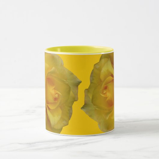 Rose Blume Tasse Kaffeecup Gelbe Rosen Cup (Zentrum)