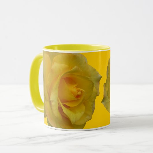 Rose Blume Tasse Kaffeecup Gelbe Rosen Cup (Vorderseite Links)