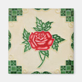 Rose Blume Tile Magnet (Vorne)