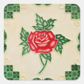 Rose Blume Tile Quadratischer Aufkleber (Vorderseite)