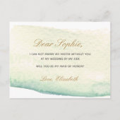 Rose Blume Trauzeugin Einladungspostkarte (Rückseite)