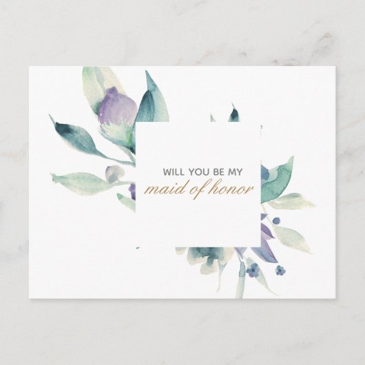 Rose Blume Trauzeugin Einladungspostkarte (Vorderseite)