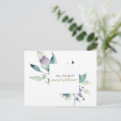 Rose Blume Trauzeugin Einladungspostkarte (Stehend Vorderseite)