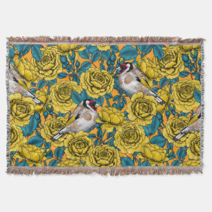 Rose Blume und Goldflossenvögel Decke