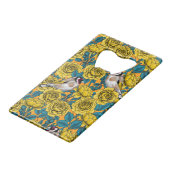 Rose Blume und Goldflossenvögel Geldbeutel Flaschenöffner (Vorderseite Schrägansicht)