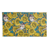 Rose Blume und Goldflossenvögel Kissenbezug (Rückseite-Rechts)