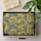 Rose Blume und Goldflossenvögel Seidenpapier (Geschenk)