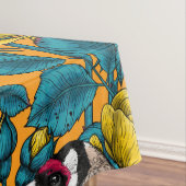 Rose Blume und Goldflossenvögel Tischdecke (Beispiel)