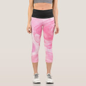 Rose Blume und Schwarz Capri Leggings (Vorderseite)