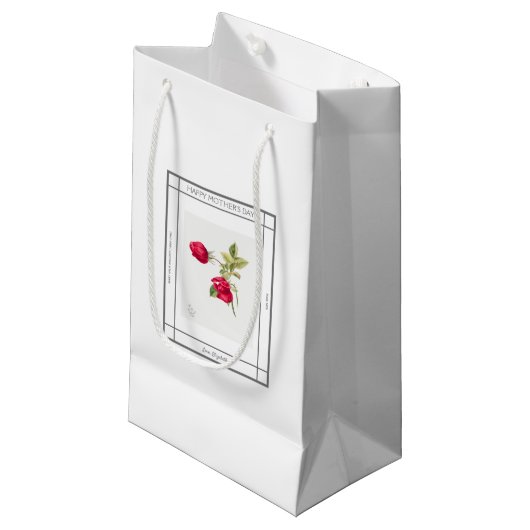 Rose Blume Vintag Muttertag Kleine Geschenktüte (Vorderseite Schrägansicht)