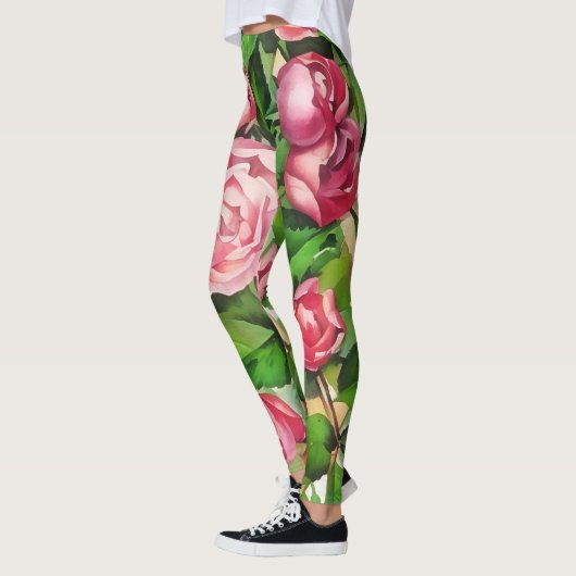 Rose Blume Vintage Art Leggings (Links)