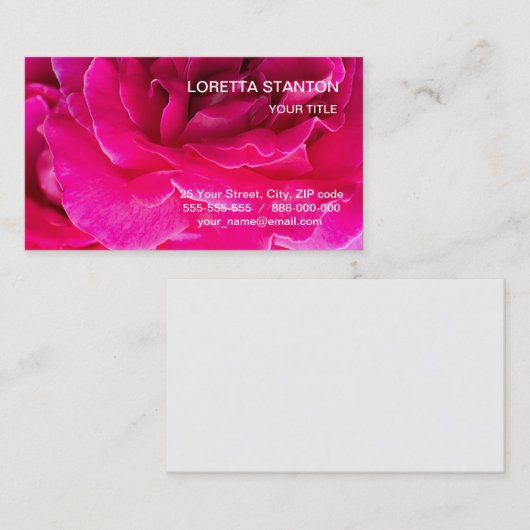 Rose Blume Visitenkarte (Vorne/Hinten)