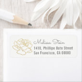 Rose Blume, weiße Rücksendeadresse mit Namen (Insitu)