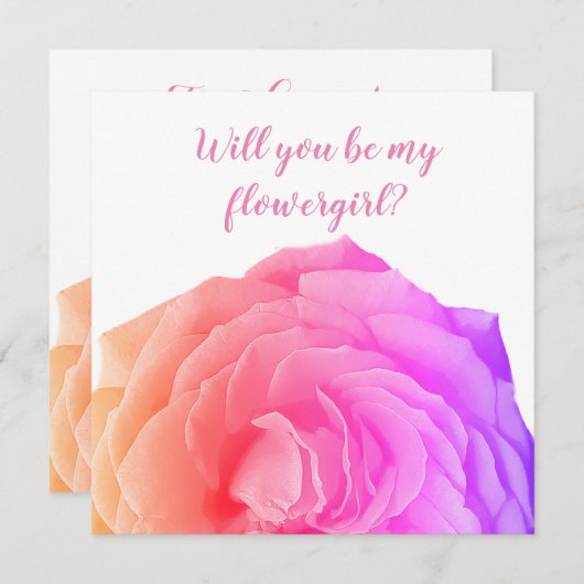 Rose Blume, Werden Sie meine Blumenkarten sein? Dankeskarte (Vorne/Hinten)