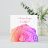 Rose Blume, Werden Sie meine Blumenkarten sein? Dankeskarte (Stehend Vorderseite)