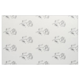 Rose Blume Zeichnend Stoff